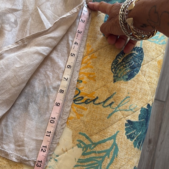 Women’s Tulip Floral Beige/White Linen Button-Down Maxi Dress - Picture 9 of 9